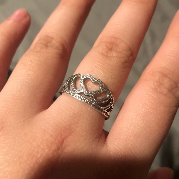 SOLD Pandora Hearts Tiara Ring - Picture 2 of 4